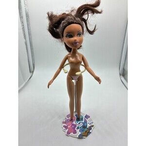 Bratz Sasha Doll Nude Body Brown Wavy Hair Poseable Figure